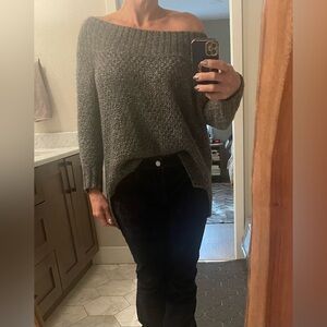 Juicy Couture Off-Shoulder Sweater - Dark Gray